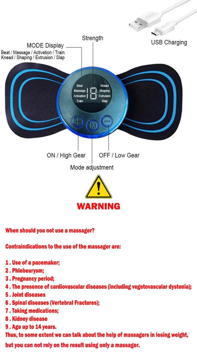 8 in 1 Mode Soothing Butterfly Portable Body Massager