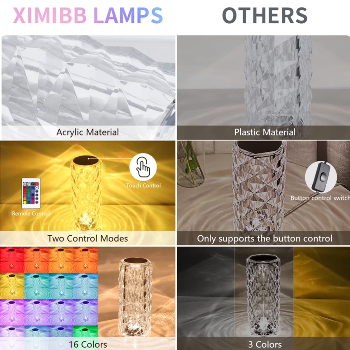 LED CRYSTAL ROSE TOUCH LAMP