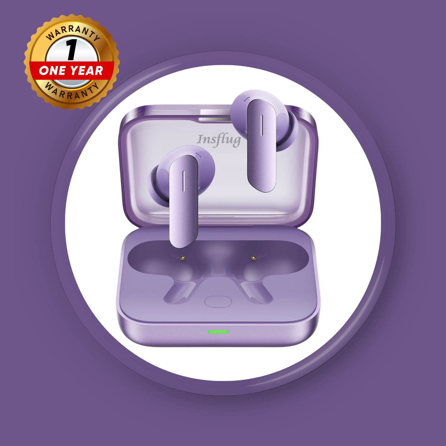 INSFLUG ANC Wireless Earbuds – 49dB Adaptive Noise Cancellation, LHDC Audio, 30H Playback