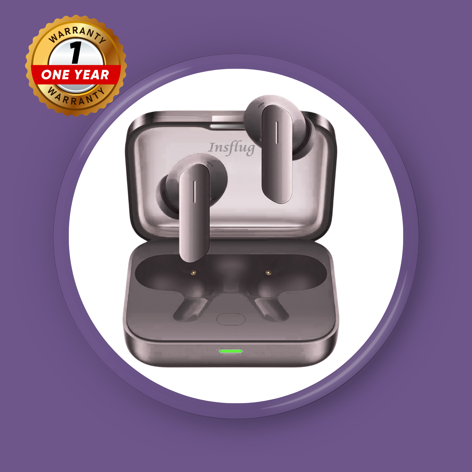 INSFLUG Wireless Earbuds with Adaptive ANC (49dB), LHDC Audio, 30H Playback, Premium Design