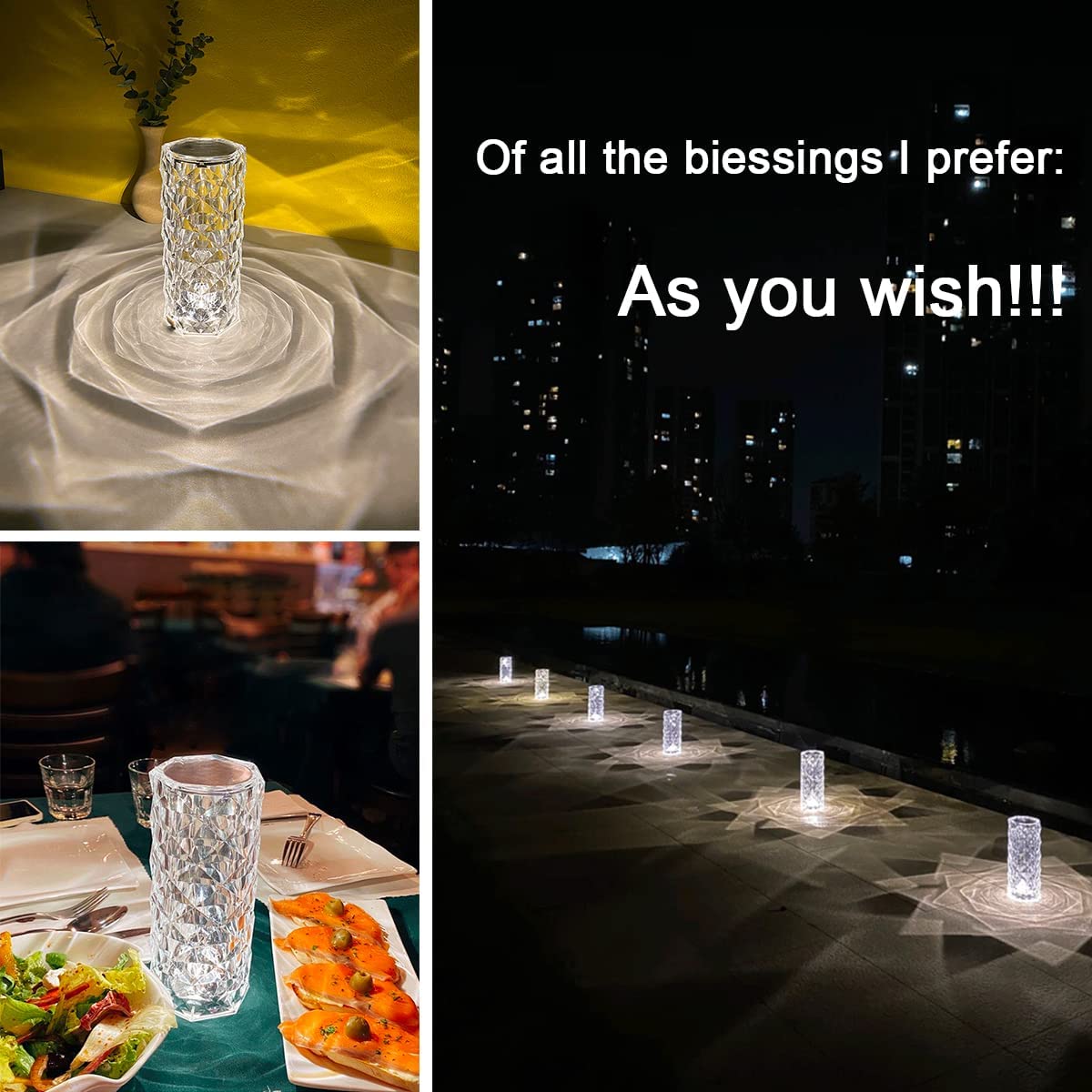 LED CRYSTAL ROSE TOUCH LAMP