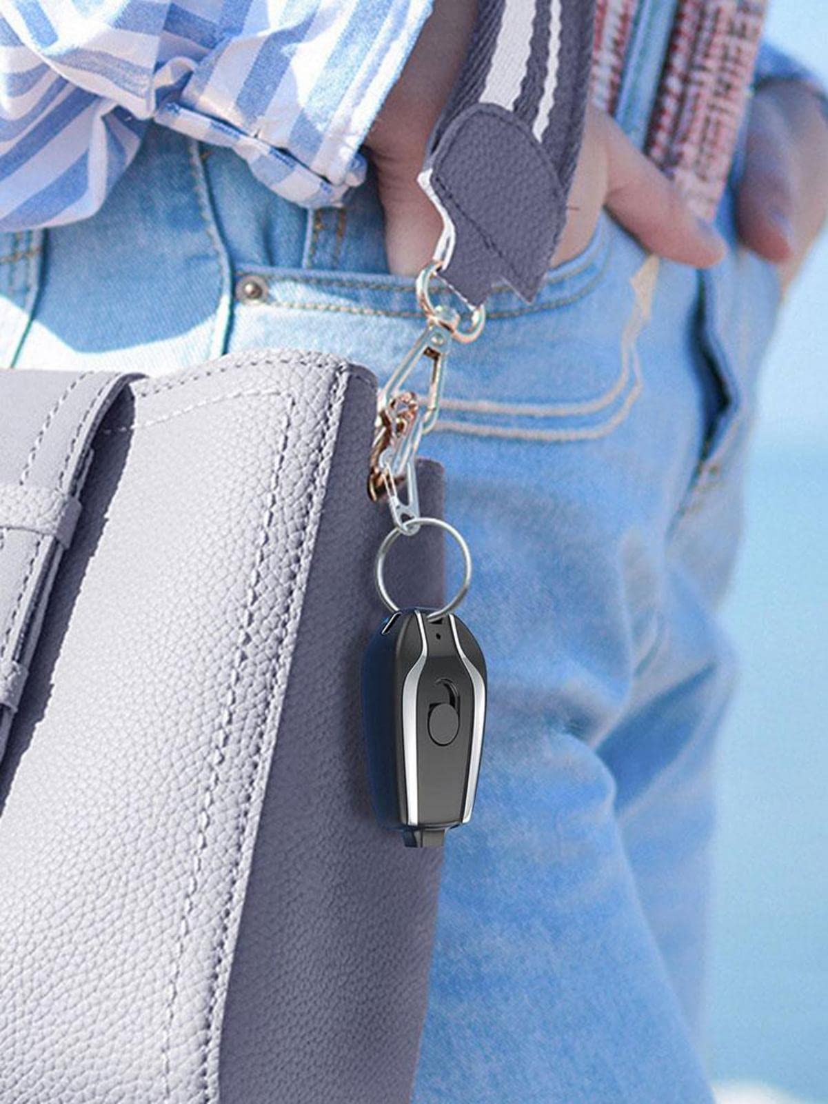 Portable Key Chain Mini Power Bank Charger for iPhone Lightning Port and Type C 1500 mAh