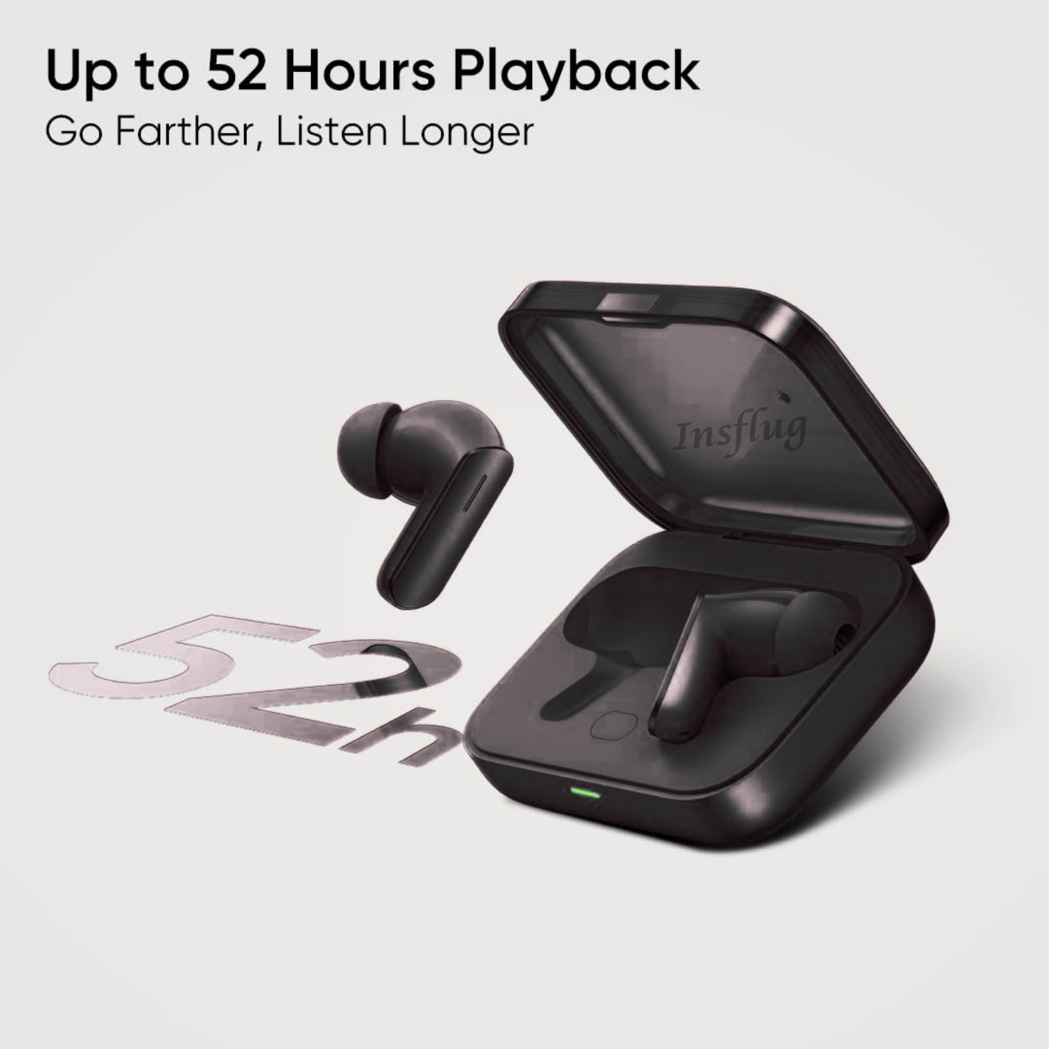 INSFLUG Wireless Earbuds with Adaptive ANC (49dB), LHDC Audio, 30H Playback, Premium Design