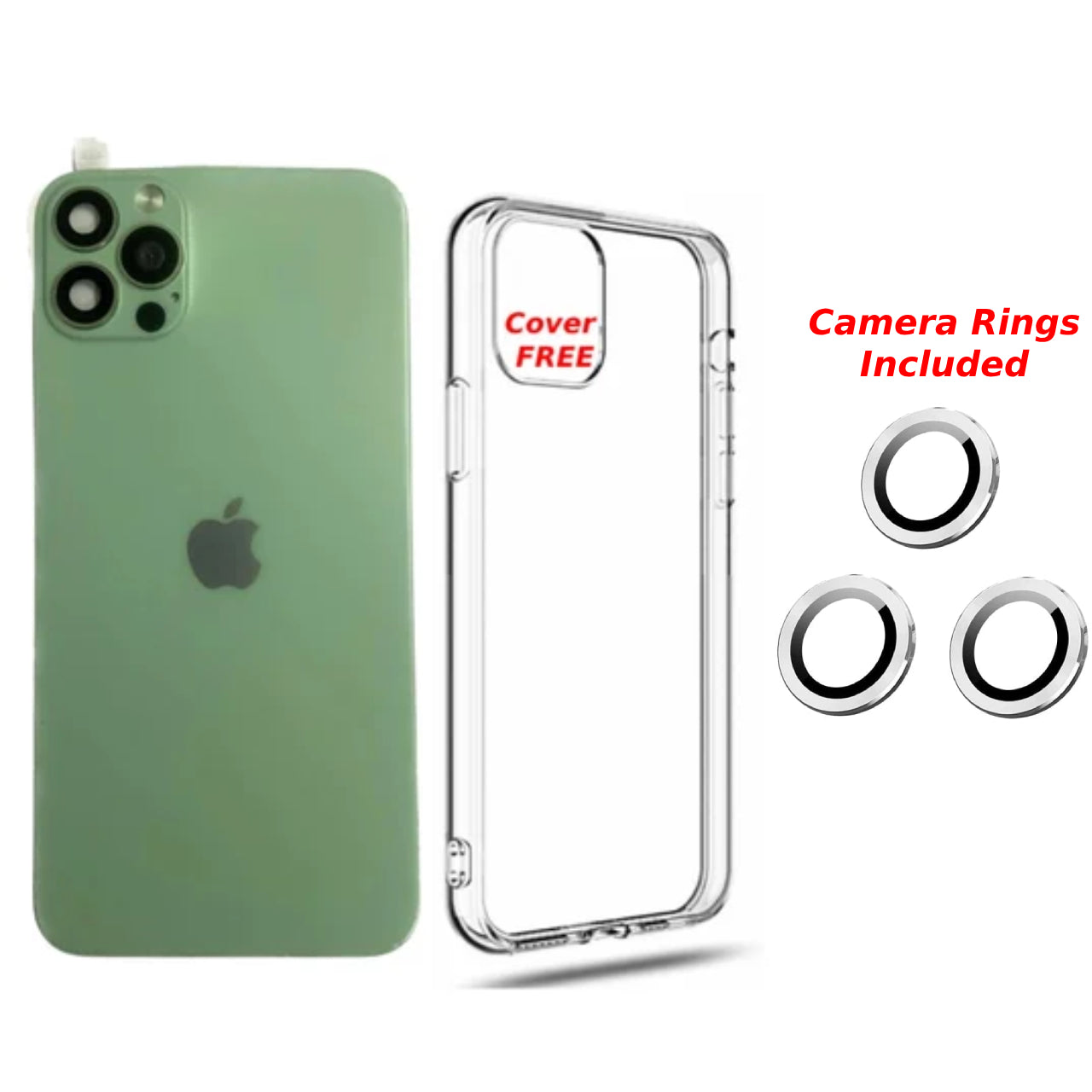 iPhone 11 to iPhone 15 Pro Converter, Camera Rings, Back Cover Included