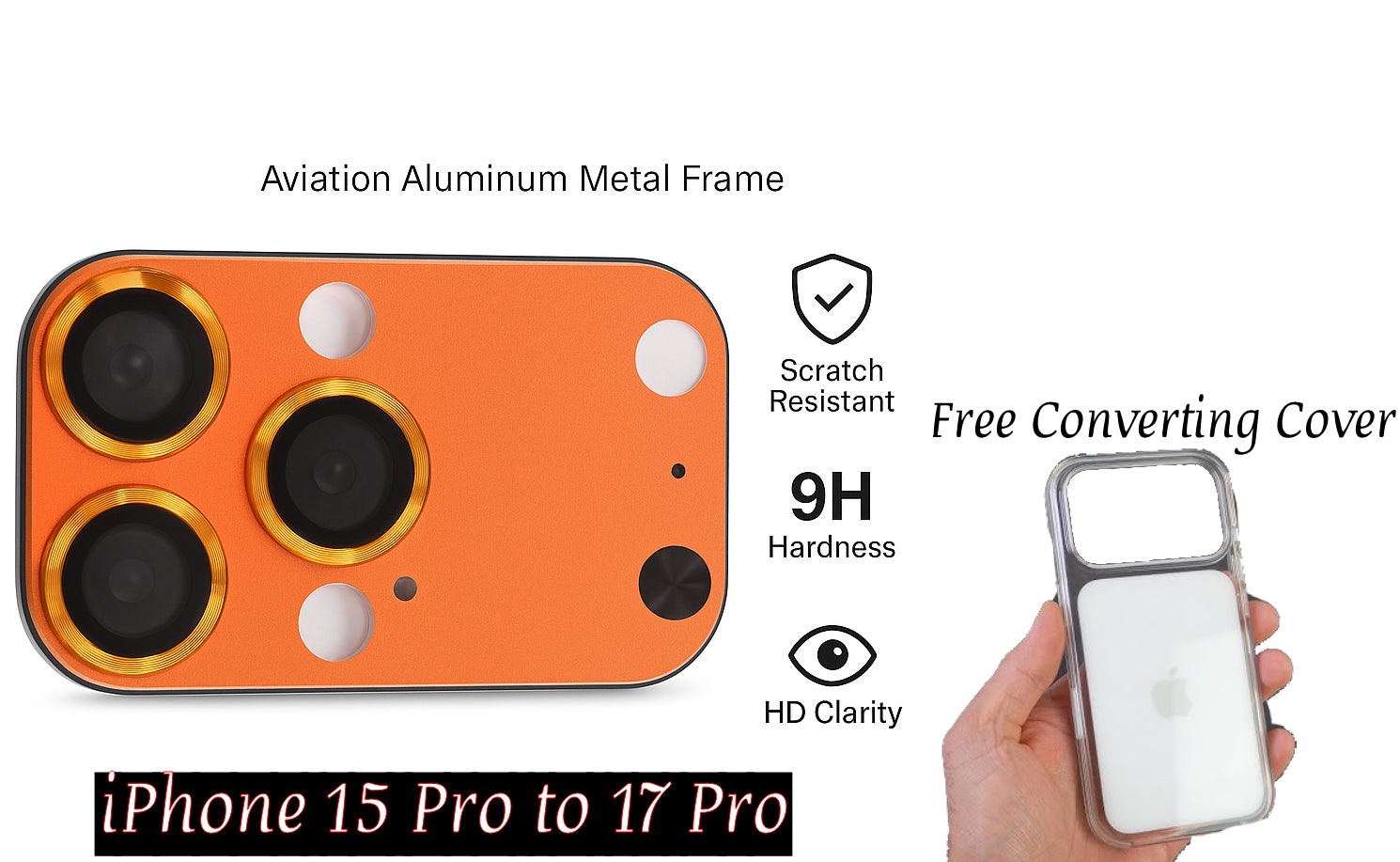 iPhone 15 Pro to iPhone 17 Pro Converter with Transparent Cover