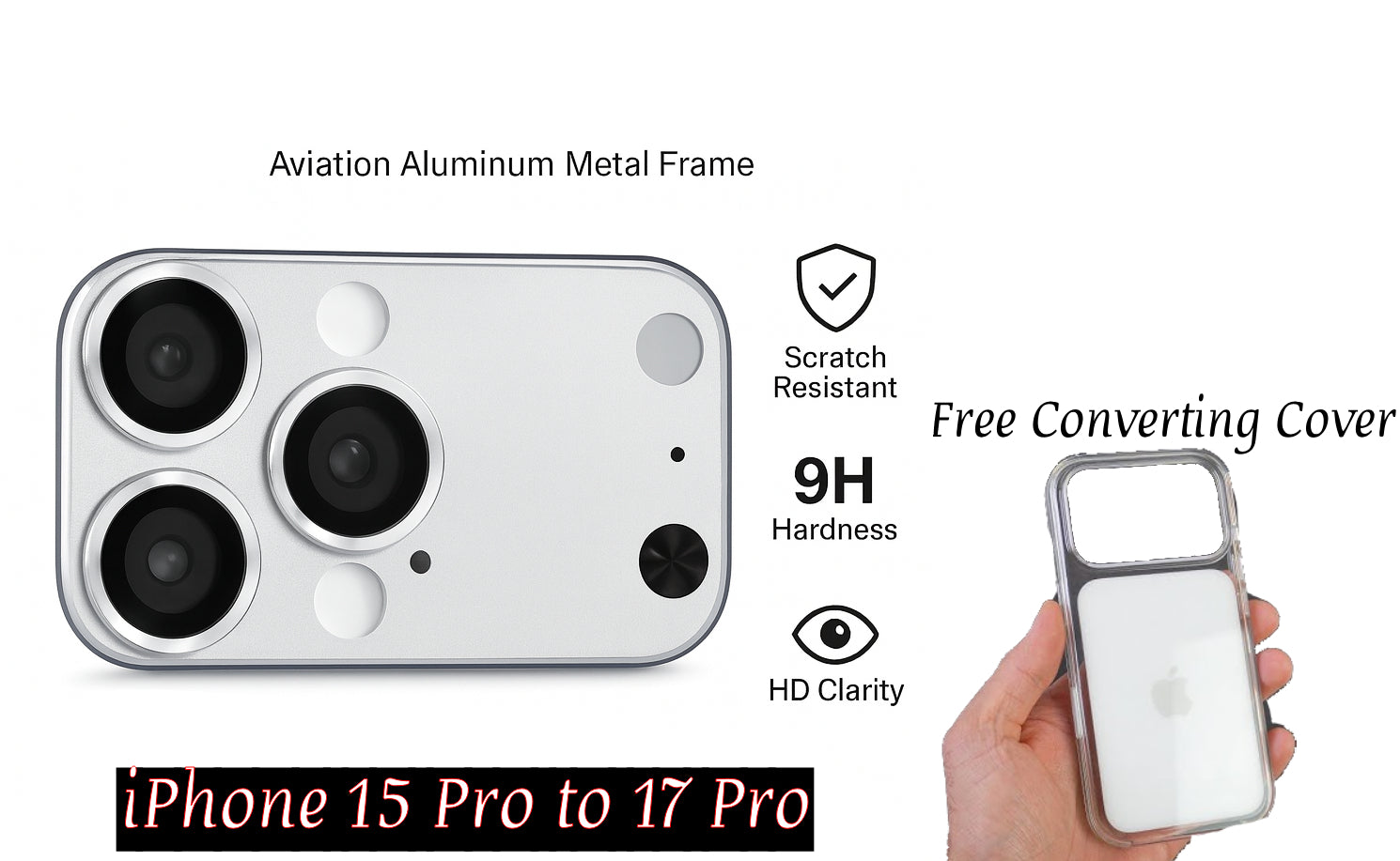 iPhone 15 Pro to iPhone 17 Pro Converter with Transparent Cover
