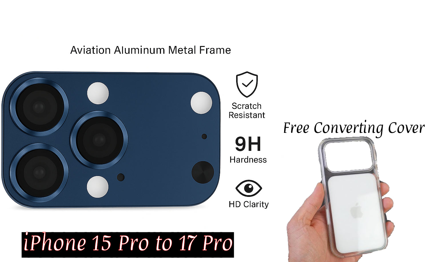 iPhone 15 Pro to iPhone 17 Pro Converter with Transparent Cover