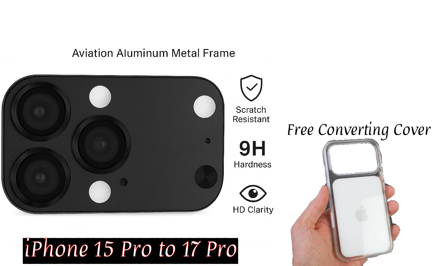 iPhone 15 Pro to iPhone 17 Pro Converter with Transparent Cover