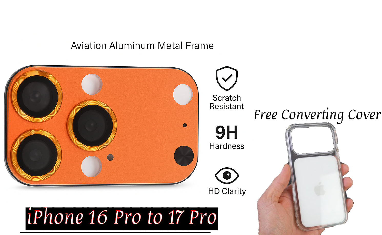 iPhone 16 Pro to iPhone 17 Pro Converter with Transparent Cover
