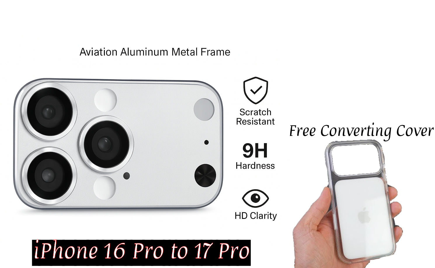 iPhone 16 Pro to iPhone 17 Pro Converter with Transparent Cover