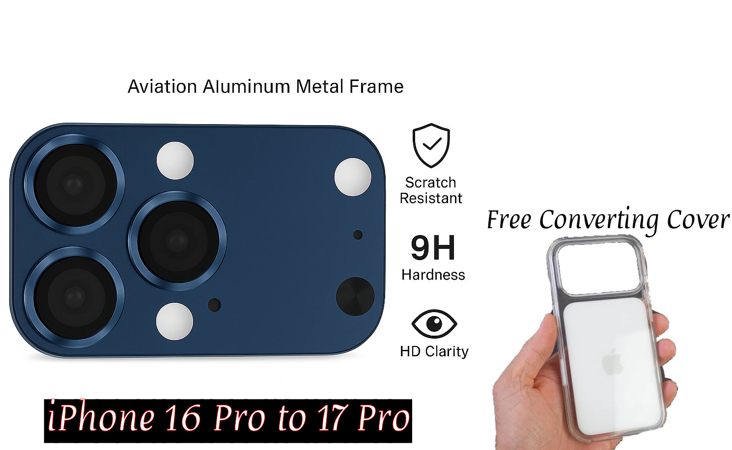 iPhone 16 Pro to iPhone 17 Pro Converter with Transparent Cover
