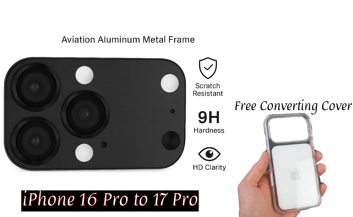 iPhone 16 Pro to iPhone 17 Pro Converter with Transparent Cover