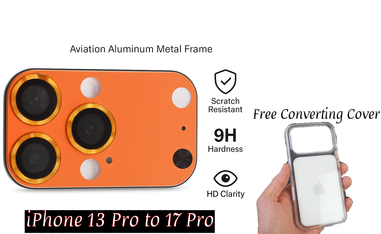 iPhone 13 Pro to iPhone 17 Pro Converter with Transparent Cover