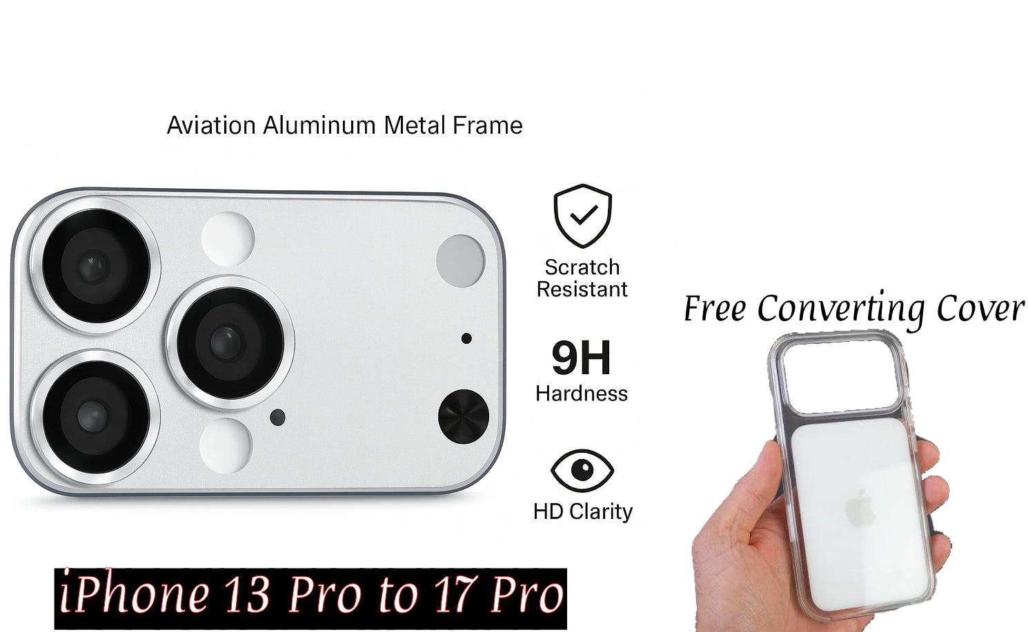 iPhone 13 Pro to iPhone 17 Pro Converter with Transparent Cover