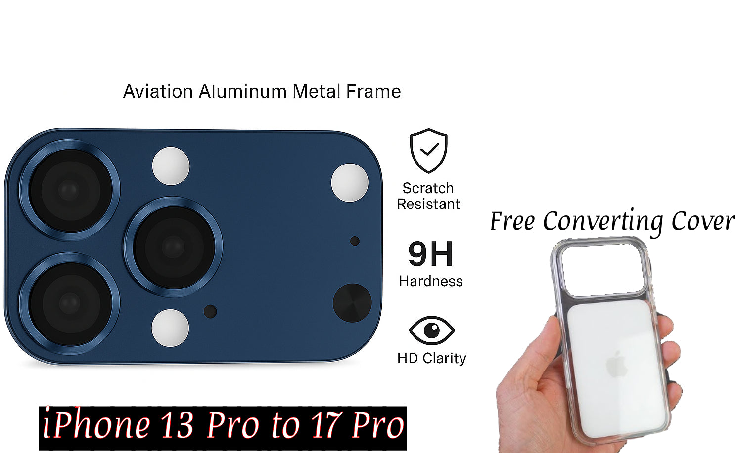 iPhone 13 Pro to iPhone 17 Pro Converter with Transparent Cover