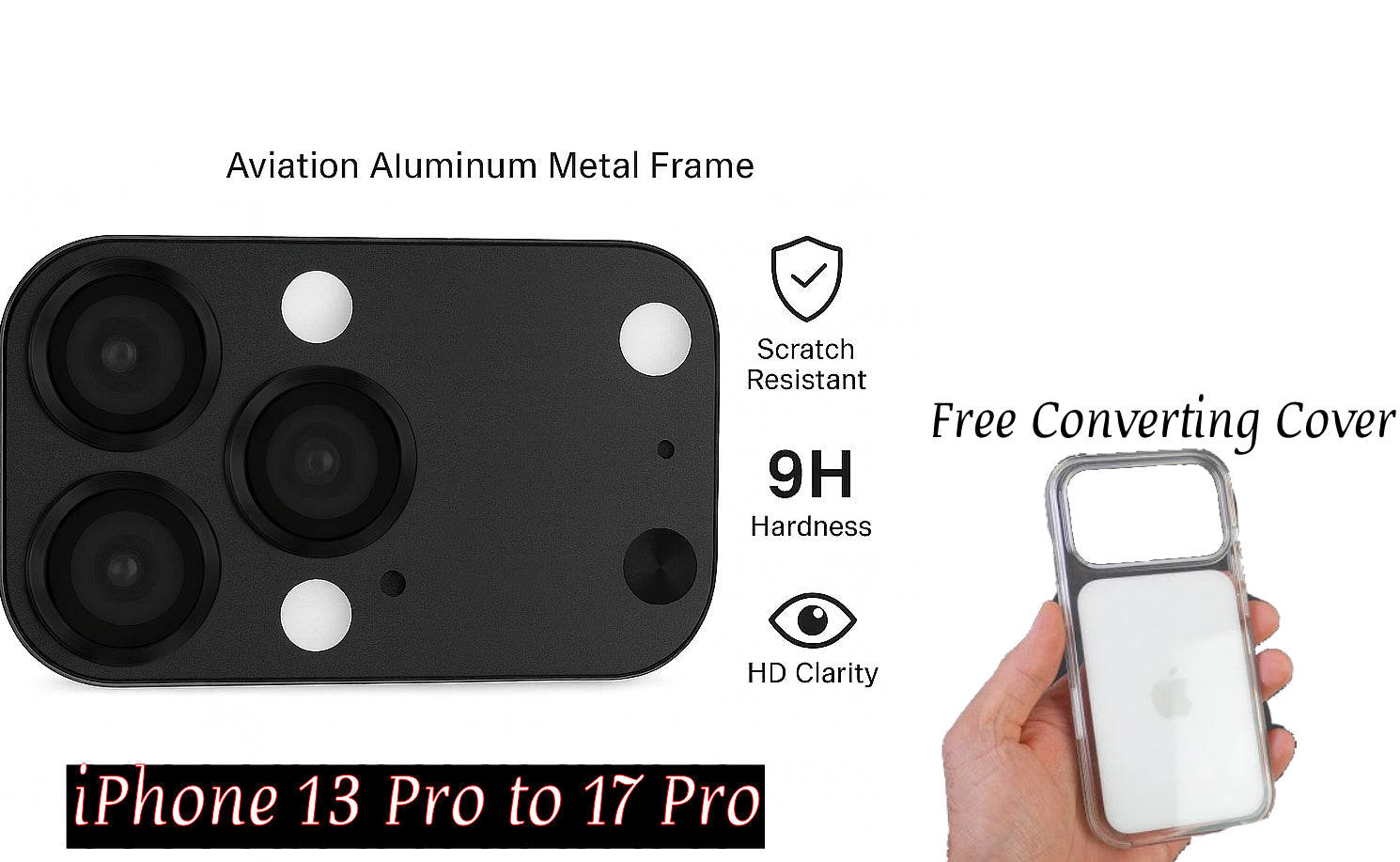 iPhone 13 Pro to iPhone 17 Pro Converter with Transparent Cover