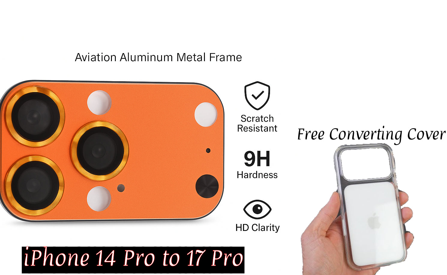 iPhone 14 Pro to iPhone 17 Pro Converter with Transparent Cover