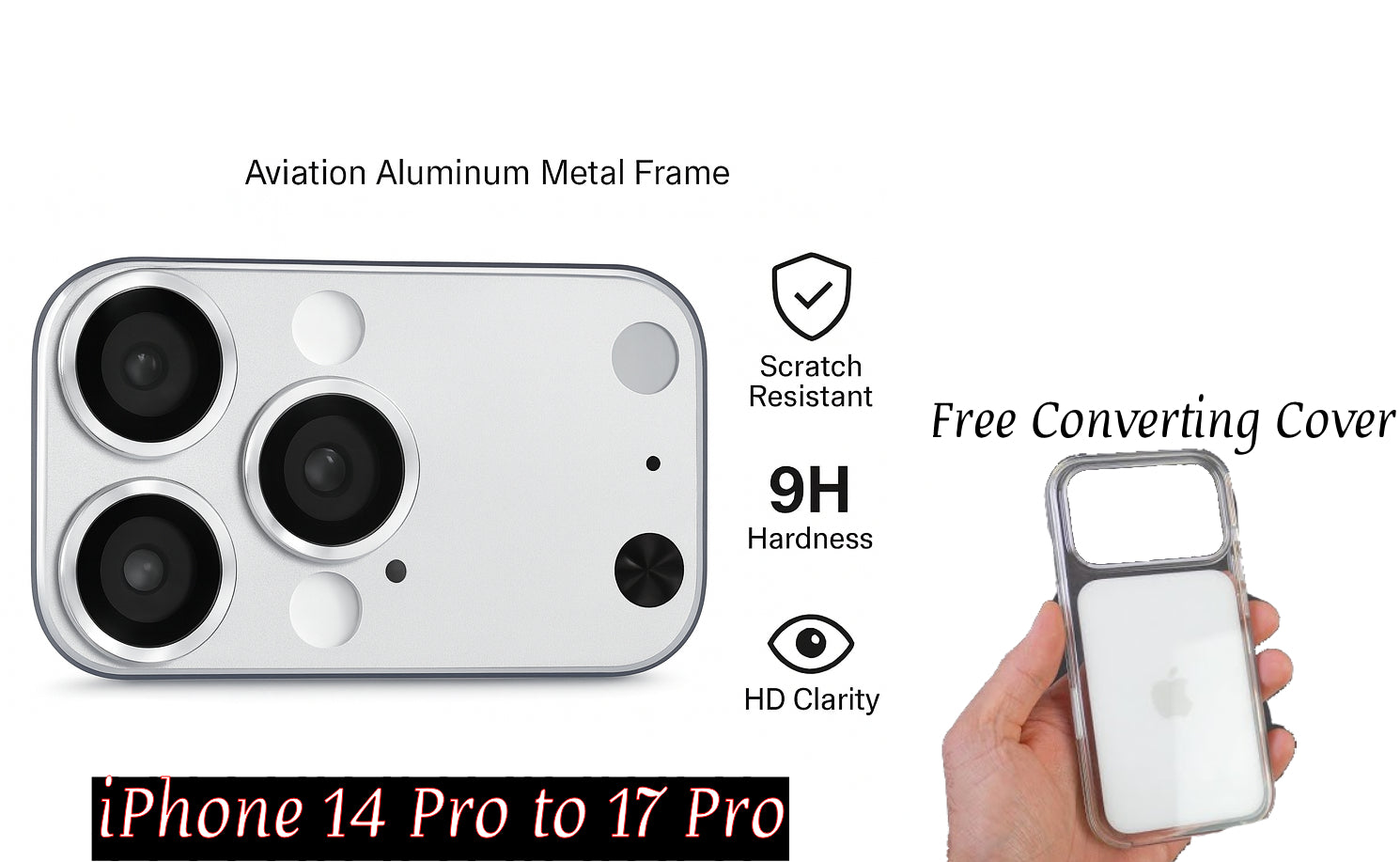 iPhone 14 Pro to iPhone 17 Pro Converter with Transparent Cover