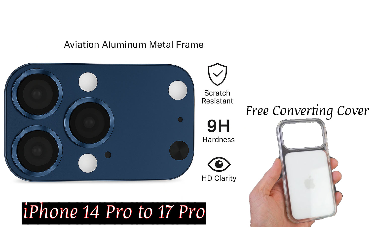 iPhone 14 Pro to iPhone 17 Pro Converter with Transparent Cover