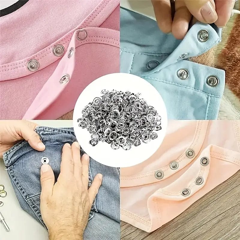 PRESS STUD KIT with 100 Buttons
