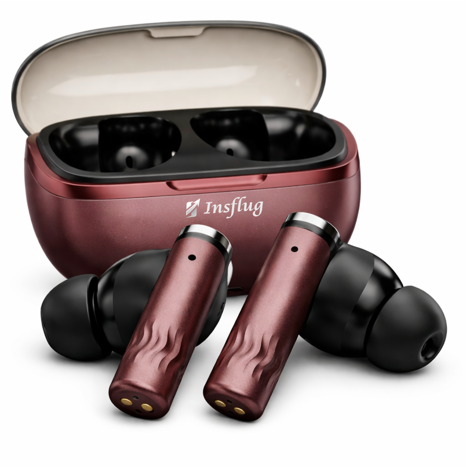 Insflug ZenitPro Wireless Bluetooth Earbuds with Deep Bass ENC Mic 32H Battery Touch Control