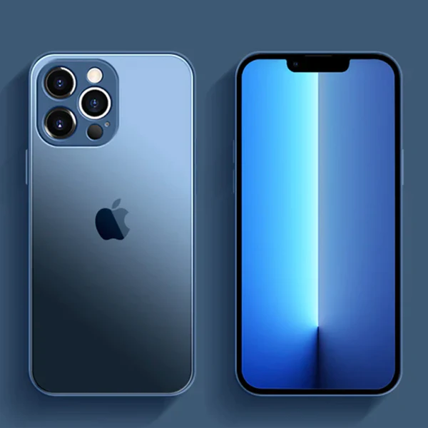 iPHONE 14 SERIES AG FROSTED GLASS PHONE CASE WITH CAMERA LENS PROTECTION