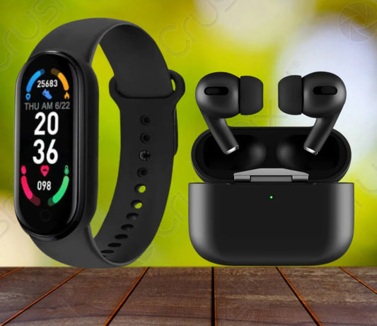 High Quality G Special EarPods Pro combo with Smart Band Wireless Sweatproof Fitness Band| Activity Tracker| Blood Pressure| Heart Rate Sensor| Sleep Monitor| Step Tracking All Android Device & iOS Device (Black)